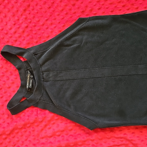 BCBGMAXAZRIA Dress Black Large ribbed high neck fabric is magic - Picture 3 of 6